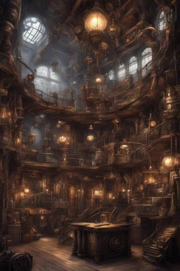 A large steampunk lair
