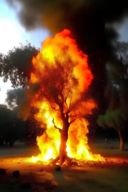 make a tree on fire