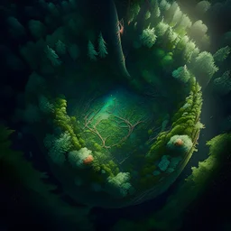 fantasy forest from above