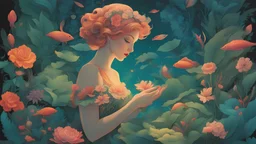 paper craft style plants and flowers, fairy tale, ernst haeckel maria sibylla merian. tristan eaton, victo ngai, artgerm, rhads, ross draws, Kaethe Butcher, Hajime Sorayama, Greg Tocchini, Virgil Finlay, sci-fi, colors, neon lights. digital painting, pixiv, by Ilya Kuvshinov, neon lights, 3D, perspective