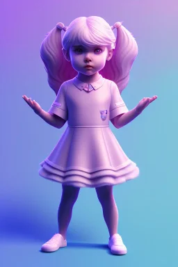 isometric clean art of super cute child girl who can use magic, soft lighting, soft pastel gradients, high definition, 3d icon clay render, blender 3d