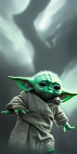 Insanely detailed portrait of baby yoda from mandalorian in Singapore iconic landscape::perfect proportions::by Artgerm, Greg Olsen, Pixar, WLOP:: hyperrealistic, hyper detailed,photorealistic::a masterpiece,incredible composition,amazing depth, imposing,meticulously composed::Mappa studios::detailed matte painting,deep color,fantastical,intricate detail,splash screen,complementary colors,fantasy concept art, 8k reso trending on Artstation Unreal Engine