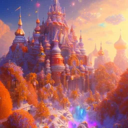 orange and violet landsacape with multicolored crystals falling from the sky, full of details, smooth, bright sunshine，soft light atmosphere, light effect，vaporwave colorful, concept art, smooth, extremely sharp detail, finely tuned detail, ultra high definition, 8 k, unreal engine 5, ultra sharp focus