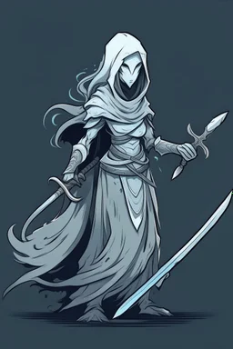 female ghost wielding a sword