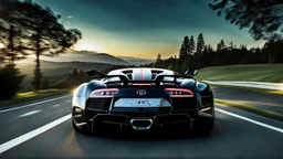 Alien looking Bugatti Veyron Hyper Sport, desktop wallpaper, 4K, Cinematic, rear view