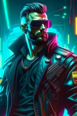 poster cyberpunk retro futuristic rebel man