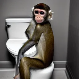 Monkey on toilet