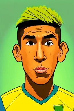 Roberto Firmino Brazilian soccer player , cartoon 2d