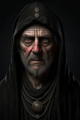 evil photo realistic middle-age man Necromancer