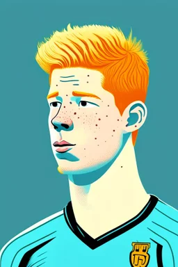 Kevin De Bruyne Belgian football player , cartoon 2d