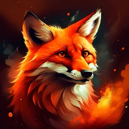 a fiery fox digital art