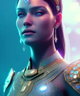 A portrait of a crystalised queen, atmospheric, realistic, unreal engine, cinematic lighting, octane render.