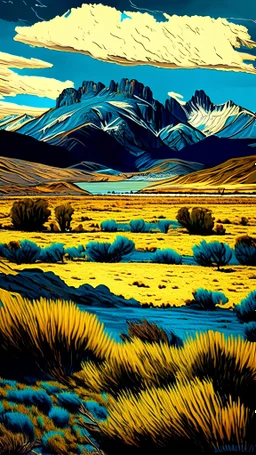 paisaje de la patagonia argentina al estilo de van gogh