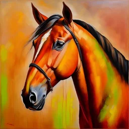 Cute horse oil painting