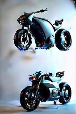 futuristic mechanical motorbike on white background, photorealistic, 3D, Unreal Engine, 4K