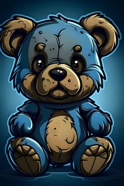 Make a badass cartoon teddy bear