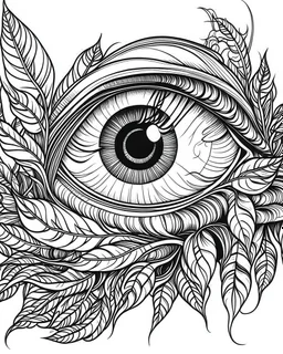 realistic eye idea, line art, background, vector, svg, black outline on white background, leave plenty of white space beetween lines for coloring, tattoo style, tattoo idea,full body, minimalist