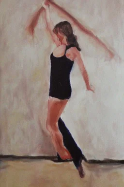 Full body portrait, painting, medium shot lady style of Dirty Dancing