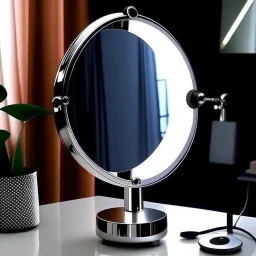 A bright makeup mirror with light