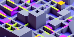 grey 3D colorful geometric installation, simplistic, studio lighting, C4D, 16k, Behance, Artstation, centered, top down camera, vibrant