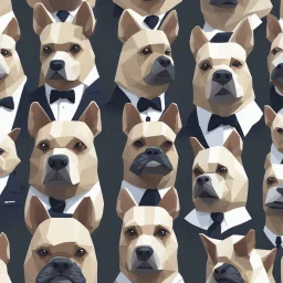 make one realistic business dog that is made of shapes and has a suit on looks a little like crystals with arms lowest 2048 x 1152 pixels og højst 6 MB