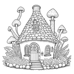 A fairy house, Cozy Acorn Abode, coloring page, exact shape, real image, minimal lines, white back ground color, real style, realistic, minimalistic, minimal black line art, line art, crisp line art, unique coloring sheet, outlined, outline, crisp, crisp line edges, illustration, thin lines, crisp clear lines, line art, clean line art, unique, 8k, no colors, no dark color, no black color, avoid thick black, minimalistic line edges, pure white back ground,