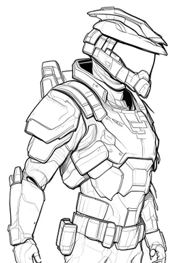outline drawing of master chief fortnite