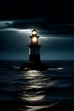 A lighthouse shining its beacon across a dark sea, symbolizing guidance, leadership, and navigating toward a brighter future.