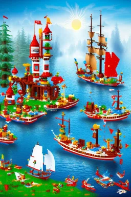 kids lake lego world