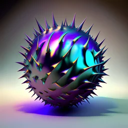 iridescent ball with spikes