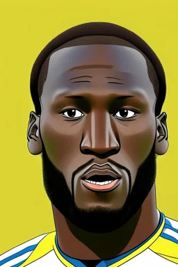 Romelu Lukaku Belgian soccer player 2d cartoon