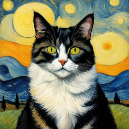 Portrait of a cat by Van Gogh