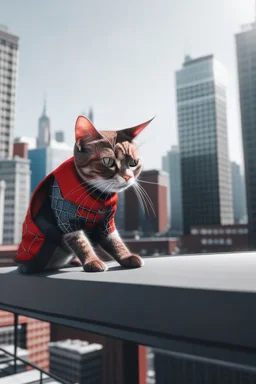 spider man cat in the city