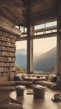 Design for lovers of books, coffee, and a stunning landscape