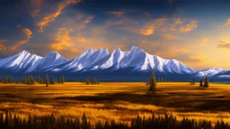 rocky mountains behind the Alberta prairie