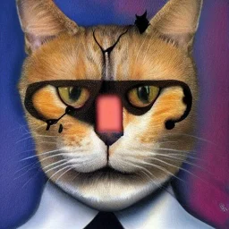 Trump combined with half cat. Painted by dali