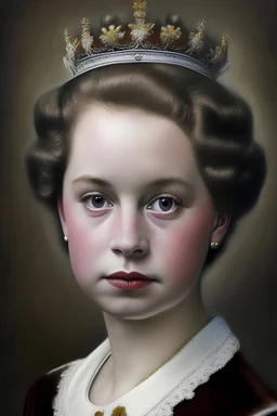 picture of young queen elizabeth ii in photo-realism