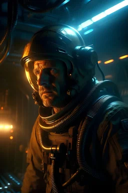 Astronaut, beautiful body and face, very breathtaking beautiful image, cinematic, 4k, epic Steven Spielberg movie still, sharp focus, emitting diodes, smoke, artillery, sparks, racks, system unit, motherboard, by pascal blanche rutkowski repin artstation hyperrealism painting concept art of detailed character design matte painting, 4 k resolution blade runner