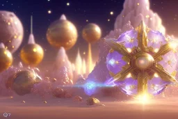 very beautiful cosmic crystal and gold subtle goddess in a galactic ambiance, transparent petals, delicate colors, in the foreground, full of details, smooth, bright sunshine，soft light atmosphere, light effect，vaporwave colorful, concept art, smooth, extremely sharp detail, finely tuned detail, ultra high definition, 8 k, unreal engine 5, ultra sharp focus