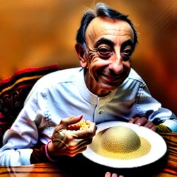 Zemmour jellaba eating couscous