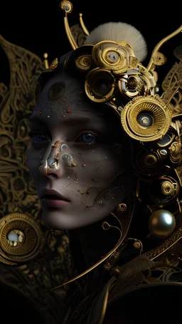 Complex 3d render ultra detailed of a beautiful porcelain profile ronaldo face, biomechanical cyborg, analog, 150 mm lens, beautiful natural soft rim light, big leaves and stems, roots, fine foliage lace, colorful details, massai warrior, alexander mcqueen high fashion haute couture, pearl earring, art nouveau fashion embroidered, steampunk, intricate details, mesh wire, mandelbrot fractal, anatomical, facial muscles, cable wires, elegant, hyper realistic, ultra detailed, octane render