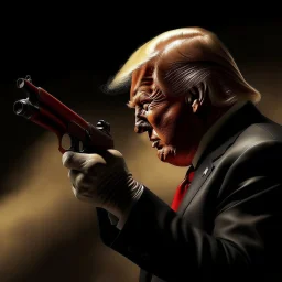 4K. REALISTIC FULL DETAILS, Le diable dévie une balle de fusil destinée à donald Trump