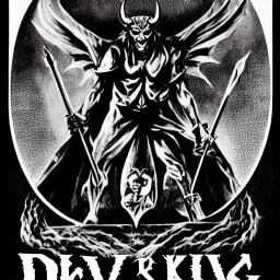 Devil demon satan king knights war code prophecy black and white ancient