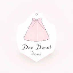 Create a logo with the name Deniz Boutique, inspired by diamond dresses, with the symbol of the dress, baby pink