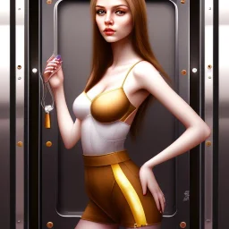 cute girl in elevator