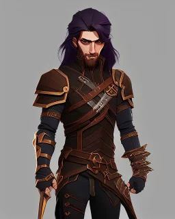 d&d character artificer male long hair blacksmith armor