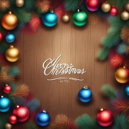 Hyper Realistic colourful Christmas background card with rustic colourful background