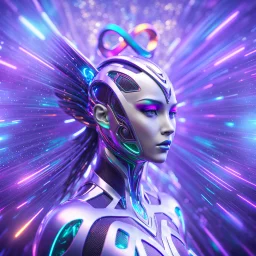 ∞ 3D infinity symbol, perfect infinity ∞, bright colors, +infinity totally-symmetrical ∞, ∞ on cyborg's forehead, head and upper body, exotic, inspiring, fantasy, scientific, friendly, beautiful, octane render, 8k post-production, artstation: award-winning: atmospheric: commanding: fantastical: clarity: 16k: ultra quality: striking: brilliance: liquid medium: stunning colors: amazing depth; lens: f/8, 24mm