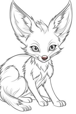 outline art for Fawn (Fox) coloring pages with sitch, white background, Sketch style, full body, only use outline, toddlers style, clean line art, white background, no shadows and clear and well outlined.