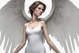 tall, slim, woman, with wings, and scales, photorealistic, detailed